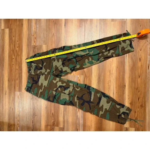 US Military Woodland Camo Cargo Pants Small Regular Ripstop BDU Trousers Mens - Picture 3 of 6